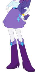 Size: 816x1659 | Tagged: safe, derpibooru import, rarity, equestria girls, belt, boots, clothes, cropped, cutie mark on clothes, diamond, high heel boots, jewelry, legs, pants, pictures of legs, shirt, shoes, simple background, skirt, solo, transparent background