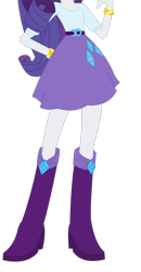 Size: 995x1919 | Tagged: safe, derpibooru import, rarity, equestria girls, belt, boots, clothes, cropped, cutie mark on clothes, diamond, high heel boots, jewelry, legs, pants, pictures of legs, shirt, shoes, simple background, skirt, solo, transparent background