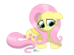 Size: 2732x2048 | Tagged: safe, artist:praisecastiel, derpibooru import, fluttershy, pegasus, pony, ears, female, floppy ears, folded wings, looking away, looking down, lying down, mare, prone, simple background, smiling, solo, transparent background, wings
