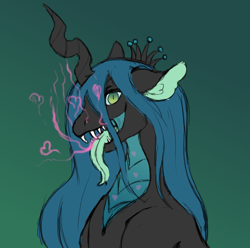 Size: 2016x2000 | Tagged: safe, artist:shadypixels, derpibooru import, queen chrysalis, changeling, changeling queen, canterlot wedding 10th anniversary, bust, female, simple background, transparent throat