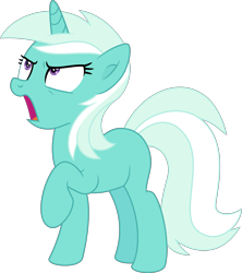 Size: 3469x3903 | Tagged: safe, alternate version, artist:thatusualguy06, derpibooru import, cornetta, pony, unicorn, triple threat, .svg available, angry, blank flank, d:, female, mare, no cutie marks because im lazy, not lyra, open mouth, simple background, solo, svg, transparent background, vector