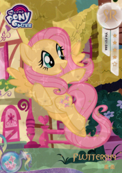 Size: 2807x3984 | Tagged: safe, derpibooru import, fluttershy, pony, g4, card, female, kayou, mare, merchandise, my little pony logo, official, solo, text, trading card