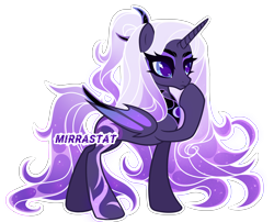 Size: 3560x2882 | Tagged: safe, artist:mirrastat, derpibooru import, oc, oc only, alicorn, bat pony, bat pony alicorn, pony, alicorn oc, base used, bat pony oc, bat wings, eyelashes, female, horn, makeup, mare, raised hoof, raised leg, simple background, smiling, solo, tattoo, thinking, transparent background, wings