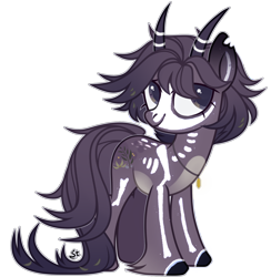 Size: 1802x1846 | Tagged: safe, artist:strangle12, derpibooru import, oc, oc only, pony, clothes, costume, female, hoof fluff, horns, mare, simple background, skeleton costume, solo, transparent background