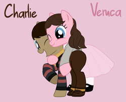 Size: 842x686 | Tagged: safe, derpibooru import, earth pony, pony, best friends, charlie and the chocolate factory, charlie bucket, female, male, mare, stallion, veruca salt