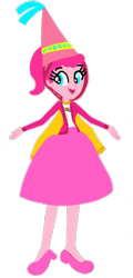 Size: 506x1056 | Tagged: safe, artist:darlycatmake, derpibooru import, pinkie pie, equestria girls, clothes, drawing, dress, dressup, happy, hennin, looking at something, looking offscreen, open mouth, princess, simple background, smiling, solo, transparent background