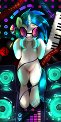 Size: 1329x2657 | Tagged: safe, artist:darksly, derpibooru import, dj pon-3, vinyl scratch, pony, unicorn, solo