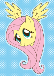 Size: 2059x2912 | Tagged: safe, artist:polarstar, derpibooru import, fluttershy, pegasus, background, happy, looking at you, smiling, smiling at you