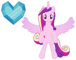 Size: 1306x1036 | Tagged: safe, alternate version, artist:westrail642fan, derpibooru import, princess cadance, alicorn, bipedal, crystal heart, simple background, solo, spread wings, transparent background, westrail642fan's cadance template, wings