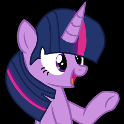 Size: 657x660 | Tagged: safe, artist:darkpinkmonster, artist:twilyisbestpone, derpibooru exclusive, derpibooru import, twilight sparkle, unicorn twilight, pony, unicorn, base used, black background, bust, cute, female, mare, ms paint, open mouth, simple background, smiling, solo, twiabetes