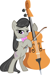 Size: 3601x5398 | Tagged: safe, artist:moongazeponies, derpibooru import, octavia melody, earth pony, pony, the best night ever, absurd resolution, bipedal, bow (instrument), bowtie, cello, cello bow, female, mare, musical instrument, simple background, solo, transparent background, vector