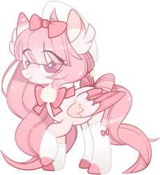 Size: 1144x1251 | Tagged: safe, alternate version, artist:cafne, derpibooru import, oc, oc only, pegasus, pony, base used, bow, clothes, colored hooves, colored wings, eyelashes, female, hair bow, hat, mare, pegasus oc, raised hoof, raised leg, simple background, smiling, socks, solo, transparent background, two toned wings, wings