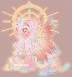 Size: 2007x2167 | Tagged: safe, artist:whohwo, derpibooru import, oc, oc only, pegasus, pony, base used, eyelashes, female, halo, hoof polish, mare, pegasus oc, smiling, solo