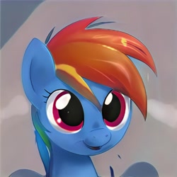 Size: 1024x1024 | Tagged: safe, artist:thisponydoesnotexist, derpibooru import, pegasus, pony, female, looking at you, mare, neural network, not rainbow dash, ponygenerator, solo