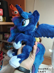 Size: 1024x1366 | Tagged: safe, artist:allunacraft, derpibooru import, princess luna, pony, fluffy, irl, photo, plushie, solo