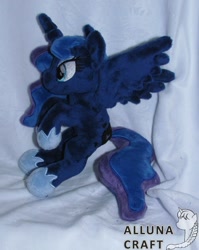 Size: 1090x1371 | Tagged: safe, artist:allunacraft, derpibooru import, princess luna, alicorn, pony, irl, photo, plushie, solo