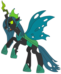 Size: 2296x2801 | Tagged: safe, artist:supahdonarudo, derpibooru import, queen chrysalis, changeling, changeling queen, canterlot wedding 10th anniversary, fangs, female, frown, high res, insect wings, open mouth, rearing, simple background, solo, spread wings, transparent background, ultimate chrysalis, wings