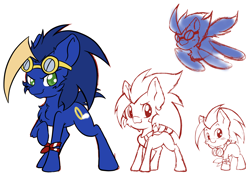 Size: 2388x1668 | Tagged: safe, artist:steelsoul, derpibooru import, pony, goggles, ponified, running, sonic the hedgehog, sonic the hedgehog (series)