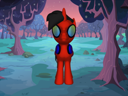 Size: 1200x900 | Tagged: safe, derpibooru import, screencap, oc, alicorn, pegasus, pony, 3d, 3d model, alicorn oc, black hair, controller, game, headphones, horn, original character do not steal, photo, pony maker, red and black oc, solo, sunglasses, wings