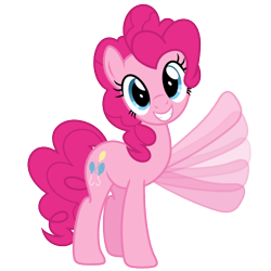 Size: 500x500 | Tagged: safe, artist:ashidaru, derpibooru import, pinkie pie, earth pony, pony, cute, diapinkes, female, grin, looking at you, mare, motion blur, simple background, smiling, solo, transparent background, waving, waving at you