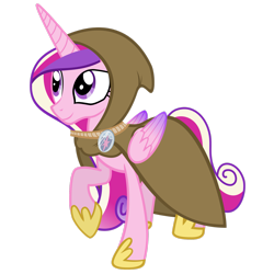 Size: 2449x2449 | Tagged: safe, artist:ashidaru, derpibooru import, princess cadance, alicorn, pony, cloak, clothes, female, high res, mare, raised hoof, raised leg, simple background, solo, transparent background, vector