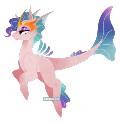 Size: 2262x2316 | Tagged: safe, artist:ryrxian, derpibooru import, oc, oc only, merpony, makeup, simple background, solo, transparent background