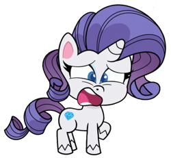 Size: 1171x1083 | Tagged: safe, derpibooru import, edit, edited screencap, screencap, rarity, pony, unicorn, my little pony: pony life, princess probz, background removed, female, mare, not a vector, open mouth, shocked, shocked expression, simple background, solo, transparent background