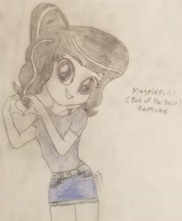 Size: 2799x3391 | Tagged: safe, artist:legacynebula, derpibooru import, oc, oc:magpie, equestria girls, female, heart hands, sketch, solo, traditional art