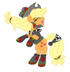 Size: 768x799 | Tagged: safe, artist:sjart117, derpibooru import, applejack, earth pony, pony, ask the mane 11, bipedal, boots, clothes, cowboy, cyberpunk, hat, permission given, shoes, simple background, transparent background