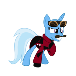 Size: 1280x1281 | Tagged: safe, artist:chanyhuman, derpibooru import, trixie, pony, unicorn, clothes, cosplay, costume, doctor eggman, female, mare, simple background, solo, sonic the hedgehog (series), transparent background