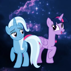 Size: 640x640 | Tagged: safe, artist:fruitypiconsq, derpibooru import, edit, trixie, twilight sparkle, twilight sparkle (alicorn), alicorn, female, lesbian, shipping, twixie