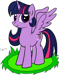 Size: 858x1122 | Tagged: safe, artist:thebrokencog, derpibooru import, twilight sparkle, twilight sparkle (alicorn), alicorn, pony, female, grass, mare, simple background, solo, transparent background