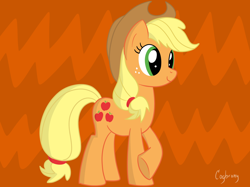 Size: 2592x1936 | Tagged: safe, artist:thebrokencog, derpibooru import, applejack, earth pony, pony, simple background, solo