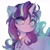 Size: 1864x1858 | Tagged: safe, artist:myscherri, derpibooru import, starlight glimmer, pony, unicorn, collaboration, alternate hairstyle, bell, collaboration:choose your starlight, cute, ear fluff, ears, eye clipping through hair, female, glimmerbetes, jewelry, looking at you, mare, necklace, no pupils, simple background, smiling, smiling at you, solo