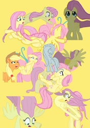 Size: 1280x1810 | Tagged: safe, artist:benpictures1, applejack, fluttershy, earth pony, pegasus, pony, a dog and pony show, hurricane fluttershy, my little pony: the movie, power ponies (episode), sounds of silence, cute, female, fluttershy day, inkscape, jackabetes, mare, shyabetes, vector