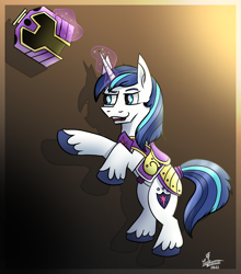 Size: 1944x2208 | Tagged: safe, artist:whirlwindflux, derpibooru import, shining armor, pony, unicorn, canterlot wedding 10th anniversary, armor, bipedal, male, royal guard, solo, stallion