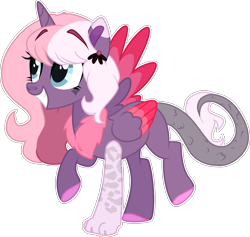 Size: 2400x2276 | Tagged: safe, artist:rickysocks, derpibooru import, oc, oc only, hybrid, female, simple background, solo, transparent background