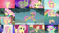Size: 1280x720 | Tagged: safe, derpibooru import, edit, edited screencap, editor:quoterific, screencap, fluttershy, saddle rager, bat pony, pegasus, pony, a hearth's warming tail, all bottled up, discordant harmony, do princesses dream of magic sheep, dragonshy, fame and misfortune, flutter brutter, hurricane fluttershy, party pooped, power ponies (episode), season 1, season 2, season 4, season 5, season 6, season 7, season 9, she's all yak, sweet and smoky, the best night ever, spoiler:s09, 2022, :o, bat ponified, best friends until the end of time, blushing, clothes, cute, dress, ears, eyes closed, female, floppy ears, flutterbat, fluttershy day, flying, gala dress, grin, mare, open mouth, open smile, power ponies, race swap, school of friendship, shyabetes, smiling, solo, species swap, spread wings, text, twilight's castle, wings, wristband, you're going to love me