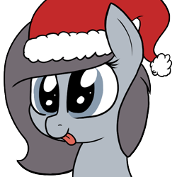 Size: 600x600 | Tagged: safe, artist:axlearts, oc, oc only, oc:delpone, earth pony, pony, :p, bust, christmas, earth pony oc, female, hat, holiday, mare, portrait, santa hat, solo, tongue, tongue out