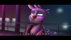 Size: 1773x1007 | Tagged: safe, artist:2fat2fly, derpibooru import, gallus, griffon, pony, art pack:fun size 3, blade runner 2049, bored, clothes, gallus has a tiny dick, implied small penis, male