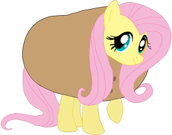 Size: 2116x1668 | Tagged: safe, artist:kigtoons, derpibooru import, fluttershy, pegasus, pony, clothes, costume, food, food costume, potato, potato costume, simple background, solo, transparent background