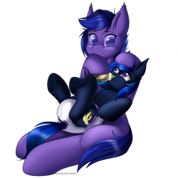 Size: 3000x3000 | Tagged: safe, artist:xcinnamon-twistx, derpibooru import, oc, oc:moony blues, bat pony, baby, bottle, bottle feeding, chocolate, chocolate milk, diaper, milk, simple background, transparent background