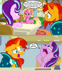 Size: 1136x1300 | Tagged: safe, artist:silverbuller, derpibooru import, edit, edited screencap, screencap, luster dawn, starlight glimmer, sunburst, pony, unicorn, student counsel, the last problem, comic, crying, dialogue, female, inkwell, luster dawn is starlight's and sunburst's daughter, male, mare, quill, screencap comic, stallion, starlight's office, sunburst the bearded