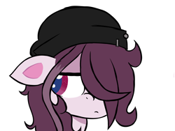 Size: 2000x1500 | Tagged: safe, artist:alandisc, derpibooru import, oc, oc:zak, earth pony, pony, my little pony: pony life, beanie, bust, hair over one eye, hat, male, simple background, white background