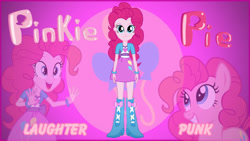 Size: 1244x700 | Tagged: safe, artist:rupahrusyaidi, derpibooru import, edit, pinkie pie, equestria girls, boots, clothes, high heel boots, shirt, shoes, skirt, solo