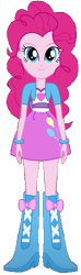 Size: 168x570 | Tagged: safe, artist:rupahrusyaidi, derpibooru import, edit, edited screencap, screencap, pinkie pie, equestria girls, background removed, boots, clothes, high heel boots, not a vector, shirt, shoes, simple background, skirt, solo, transparent background