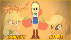 Size: 1244x700 | Tagged: safe, artist:rupahrusyaidi, derpibooru import, applejack, equestria girls, belt, boots, clothes, cowboy boots, cowboy hat, hat, high heel boots, shirt, shoes, skirt, solo