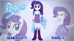 Size: 1244x700 | Tagged: safe, artist:rupahrusyaidi, derpibooru import, rarity, equestria girls, belt, boots, clothes, female, high heel boots, shirt, shoes, skirt, solo