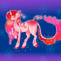 Size: 2449x2449 | Tagged: safe, artist:niniibear, derpibooru import, oc, oc only, pony, unicorn, ethereal mane, heterochromia, horn, raised hoof, raised leg, starry mane, unicorn oc