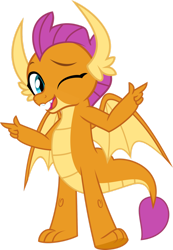 Size: 1024x1482 | Tagged: safe, artist:jhayarr23, derpibooru import, smolder, dragon, cute, dragoness, eyebrows, female, looking at you, one eye closed, simple background, smolderbetes, solo, transparent background, vector, wink, winking at you